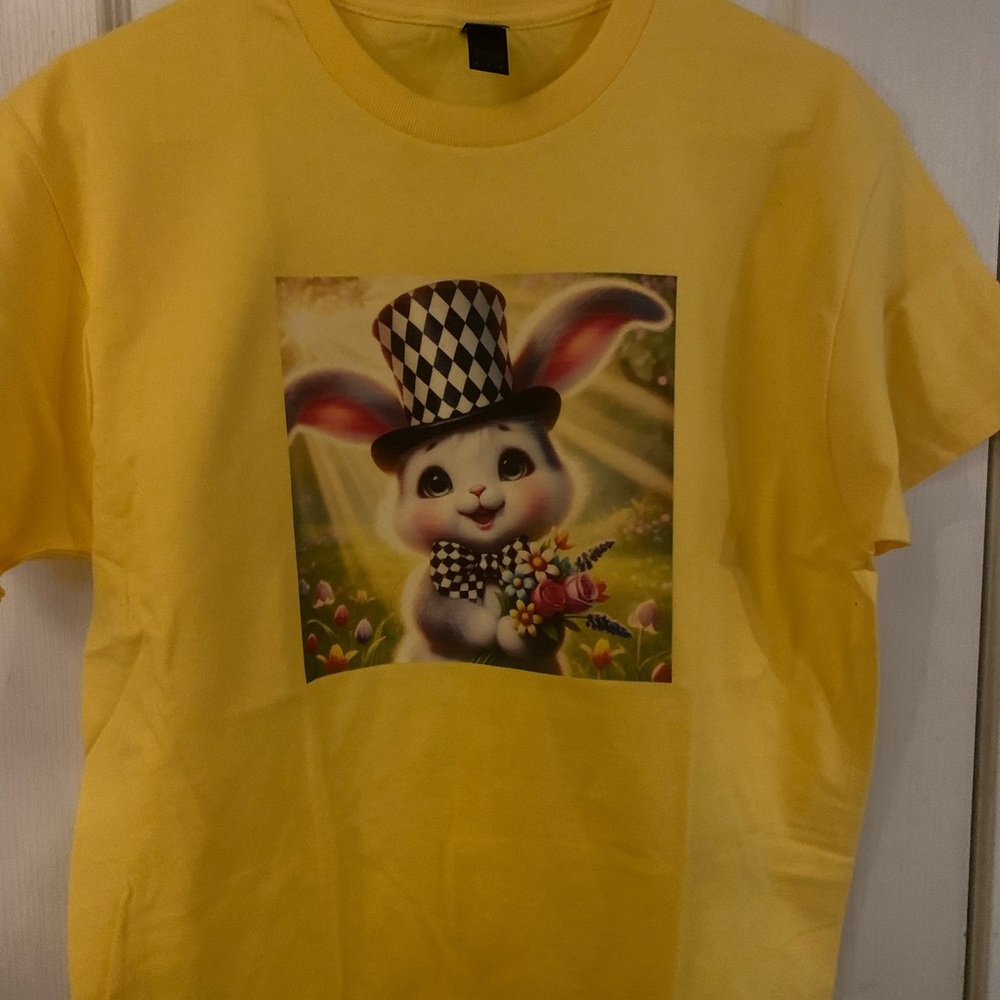 Ladies Easter  T-Shirt with Bunny Print